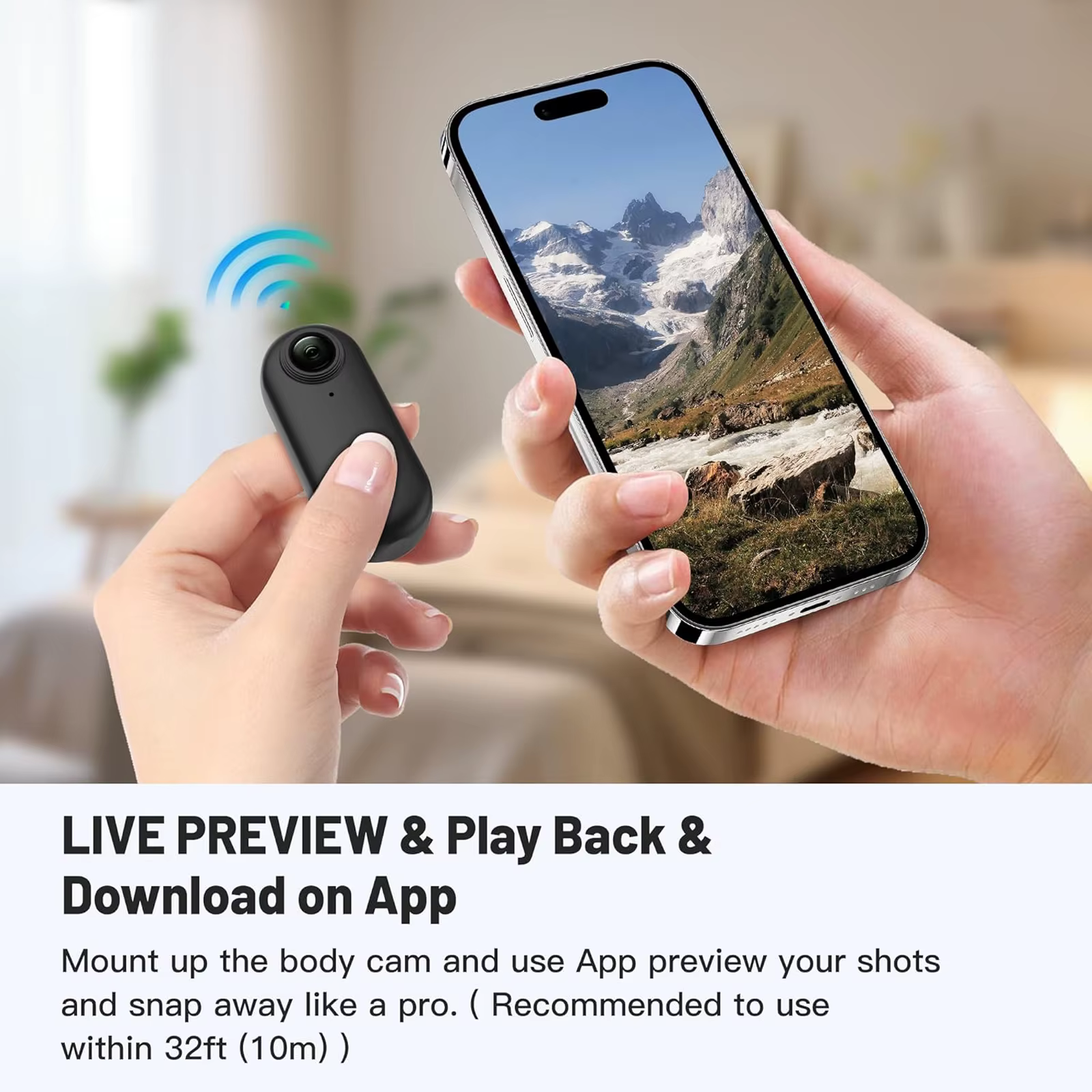 Mini caméra de poche 4K, portable, magnétique, avec coque étanche, WiFi, pour vélo, compatible pour le cyclisme décontracté, Vlog, usage domestique