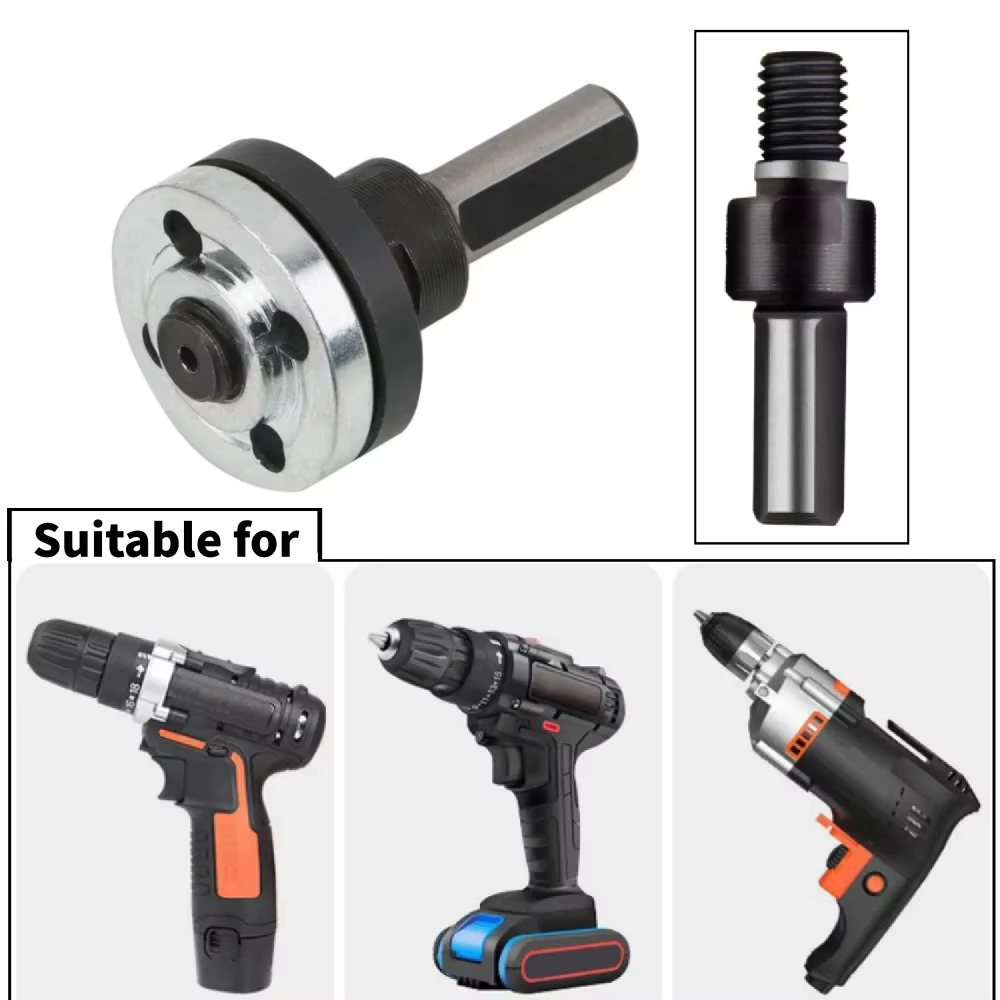 Adaptateur de tige de connexion pour perceuse électrique 10 mm vers meuleuse d'angle, ensemble d'adaptateurs pour disques de meulage et de coupe, accessoire pour outil électrique