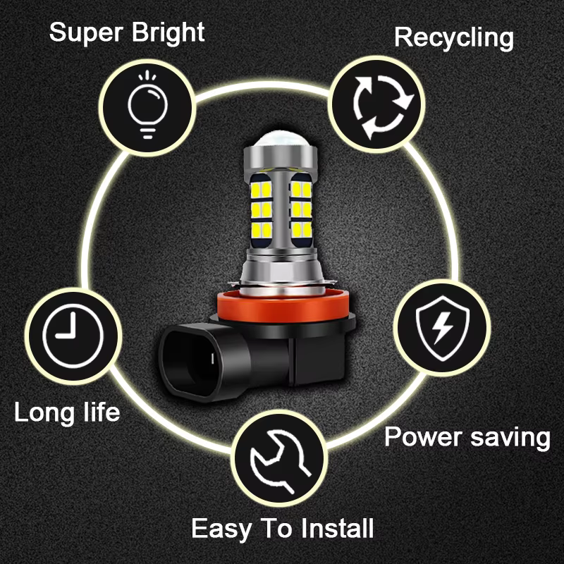 2 ampoules antibrouillard avant LED, accessoires pour Fiat 500 500C 500L 500X 2007-2018 2007 2008 2009 2010 2011 2012 2013 2014 2015 2016