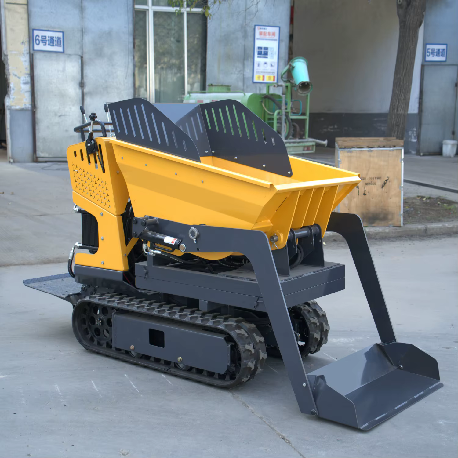 Mini-dumper sur chenilles autopropulsé 2026, personnalisé, à levage hydraulique, haute capacité de charge