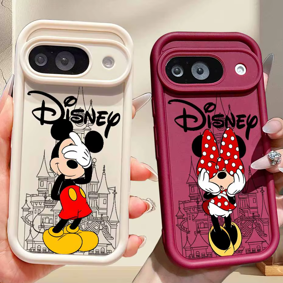 Coque Disney Mickey et Minnie pour Google Pixel 10 9A 9 8A 8 7A 7 Pro XL, avec cordon, en Silicone souple et Cool