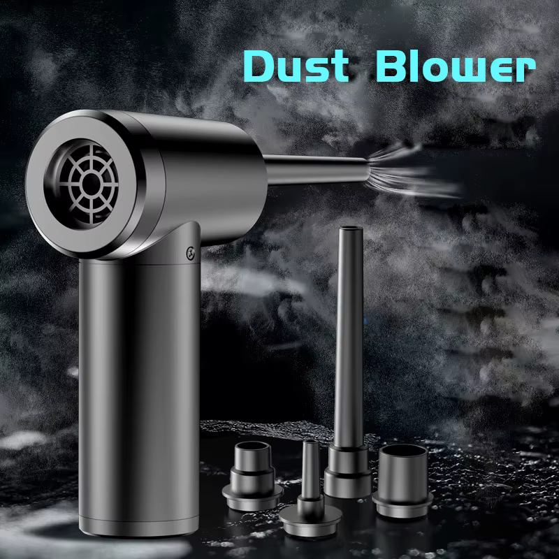 Souffleur d'air comprimé électrique sans fil, 51000 tr/min, Mini souffleur d'air rechargeable, nettoyeur de poussière portable pour clavier d'ordinateur et voiture