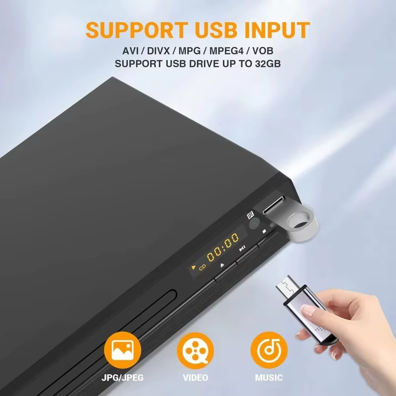 Lecteur DVD domestique pratique, modèle 238, lecteur de disques HD Mini EVD VCD CD pour usage domestique