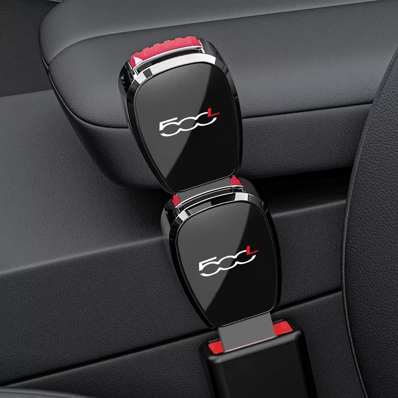 Boucle de ceinture de sécurité pour voiture, accessoires d'extension de sangle de sécurité automobile, intérieur pour Fiat 500 500C 500X 500L, logo optionnel
