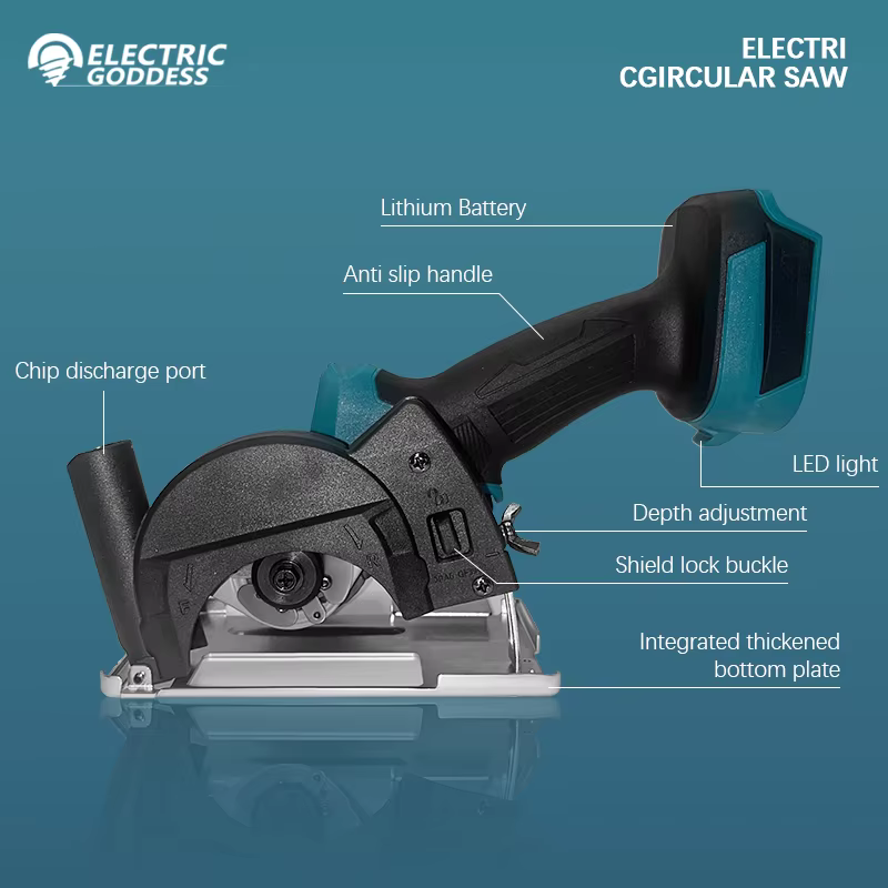 Makita – Mini scie circulaire sans fil de 3 pouces, 16mm, 20000 tr/min, coupe-métal, moteur sans balais, entraînement au Lithium-Ion, broche de batterie 18V