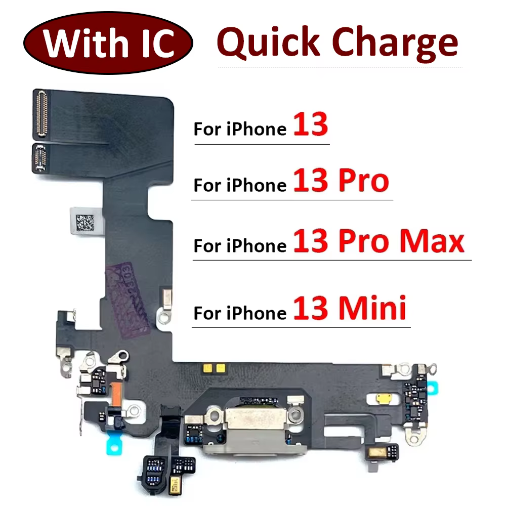 Nouveau pour iPhone 13 Pro 13Pro Max Mini Port USB chargeur Dock connecteur carte de charge câble flexible micro carte de Microphone