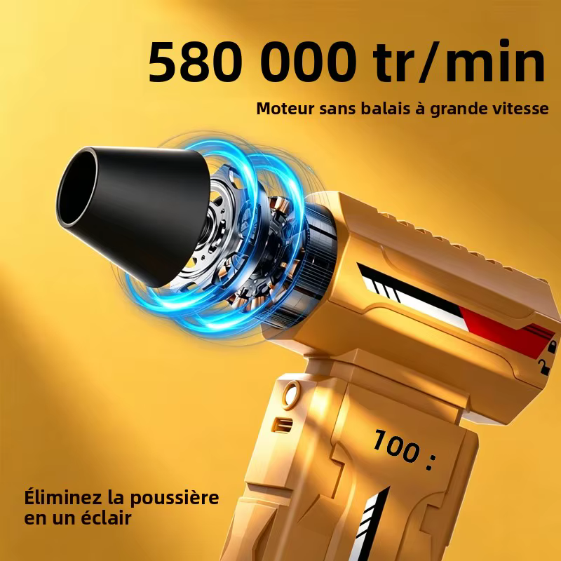 Mini souffleur à jet 580000RPM, pression de vent puissante, aspirateur électrique à air comprimé sans fil pour PC, maison, bureau, camping