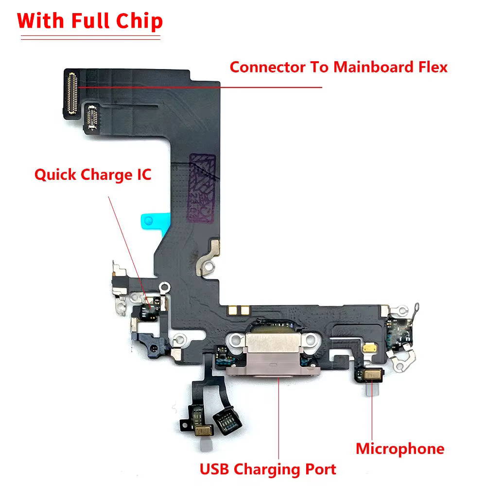 Nouveau pour iPhone 13 Pro 13Pro Max Mini Port USB chargeur Dock connecteur carte de charge câble flexible micro carte de Microphone