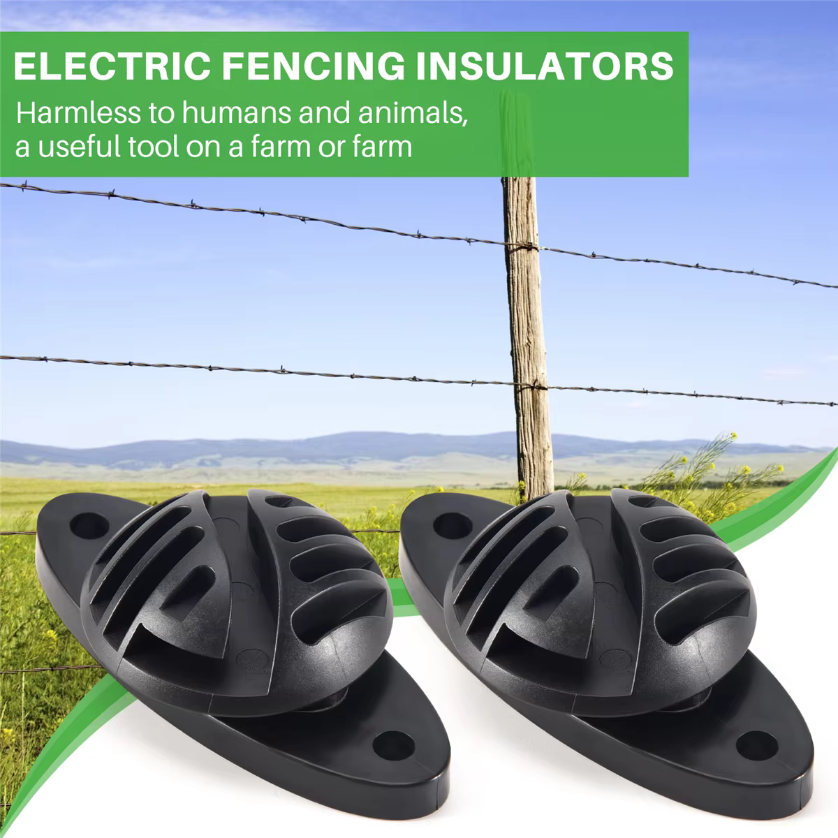 Isolateur de clôture électrique pour animaux, accessoires de clôture électronique pour chevaux et bovins, hémisphpopularité, 50 pièces