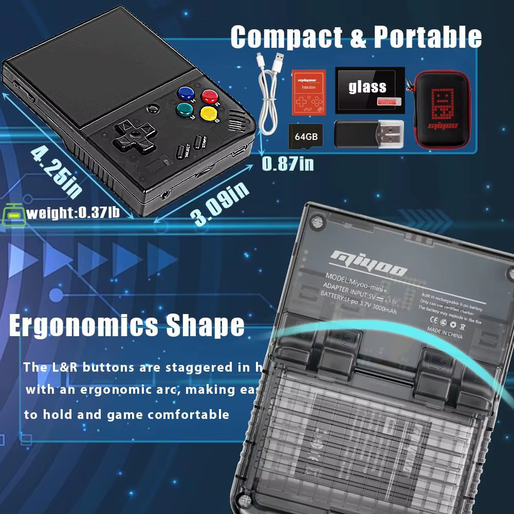 Console de jeu portable MIYOO Mini Plus, Mini+ avec écran IPS de 3,5 pouces, simulateur rétro classique, consoles de jeux vidéo, lecteur de jeux