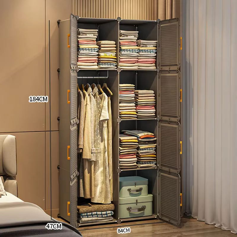 Armoire Modulaire Simple et Économique pour Chambre à Coucher – Rangement Portable Tendance pour Vestidores