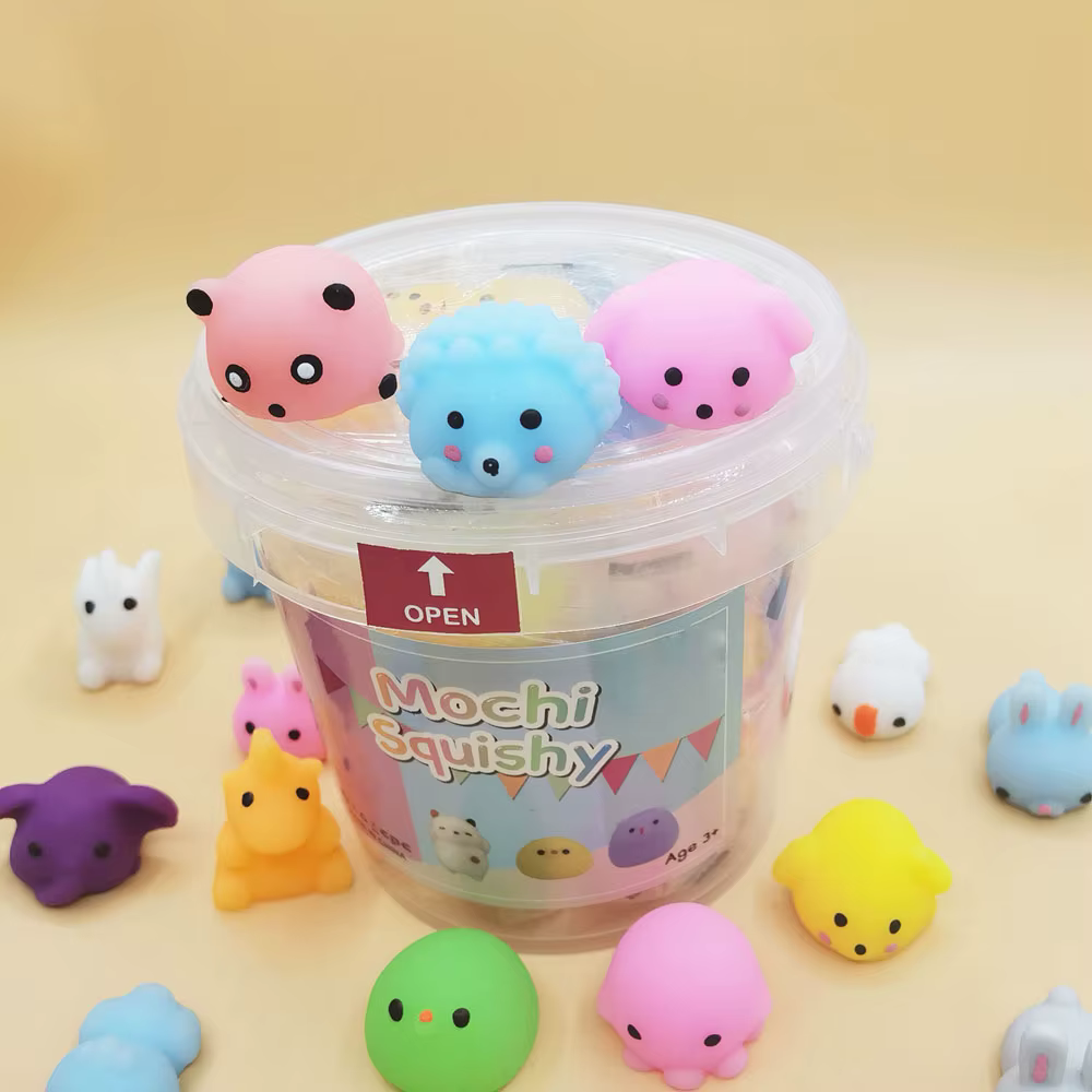 24 pièces Mini Kawaii Squishies Mochi anti-Stress jouets d'anxiété jouet Squishy cadeaux de fête pour enfants remplissage de panier avec boîte de rangement