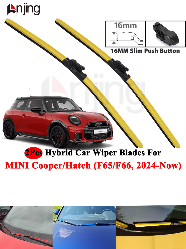 Balais d'essuie-glace hybrides LNJING pour MINI Cooper C S JCW F65 F66 2024-Présent