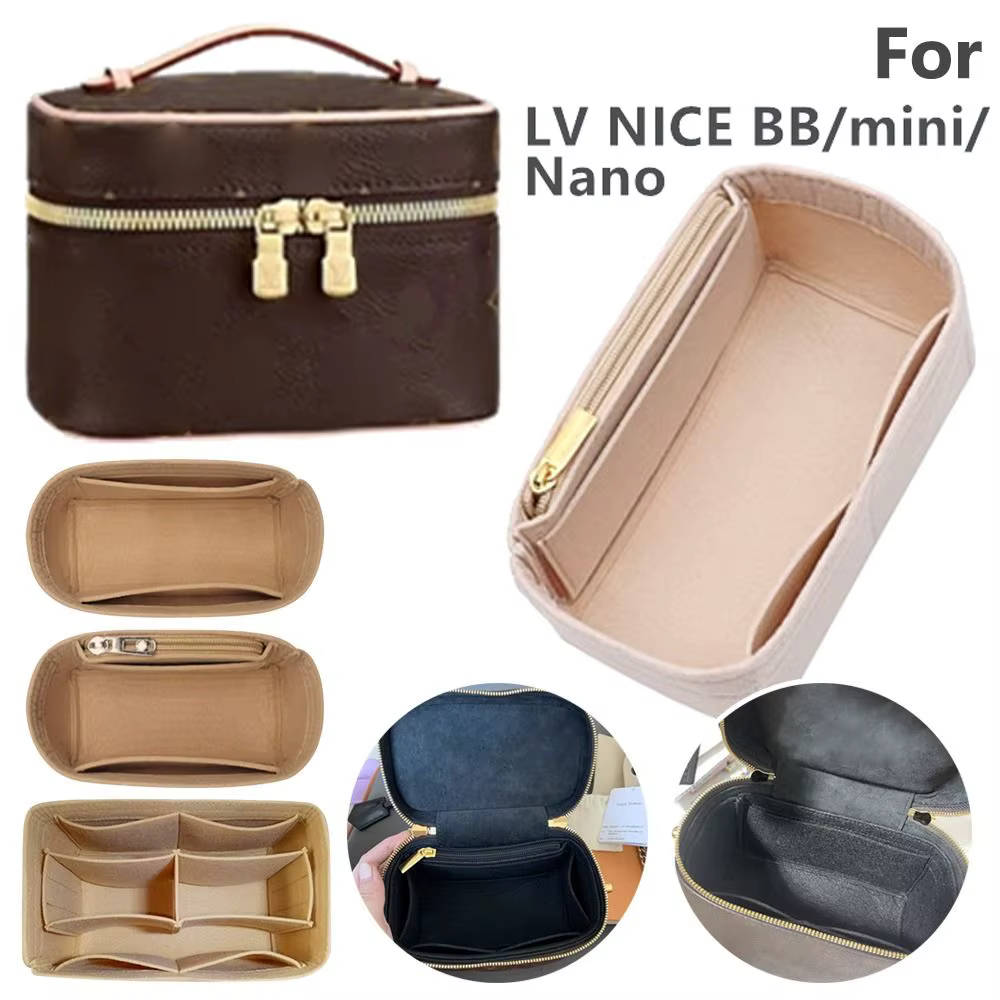 Feutre insérer doublure sac à main organisateur pochette sac à main sac fourre-tout sac interne pour LV Nice Nano/Mini/BB