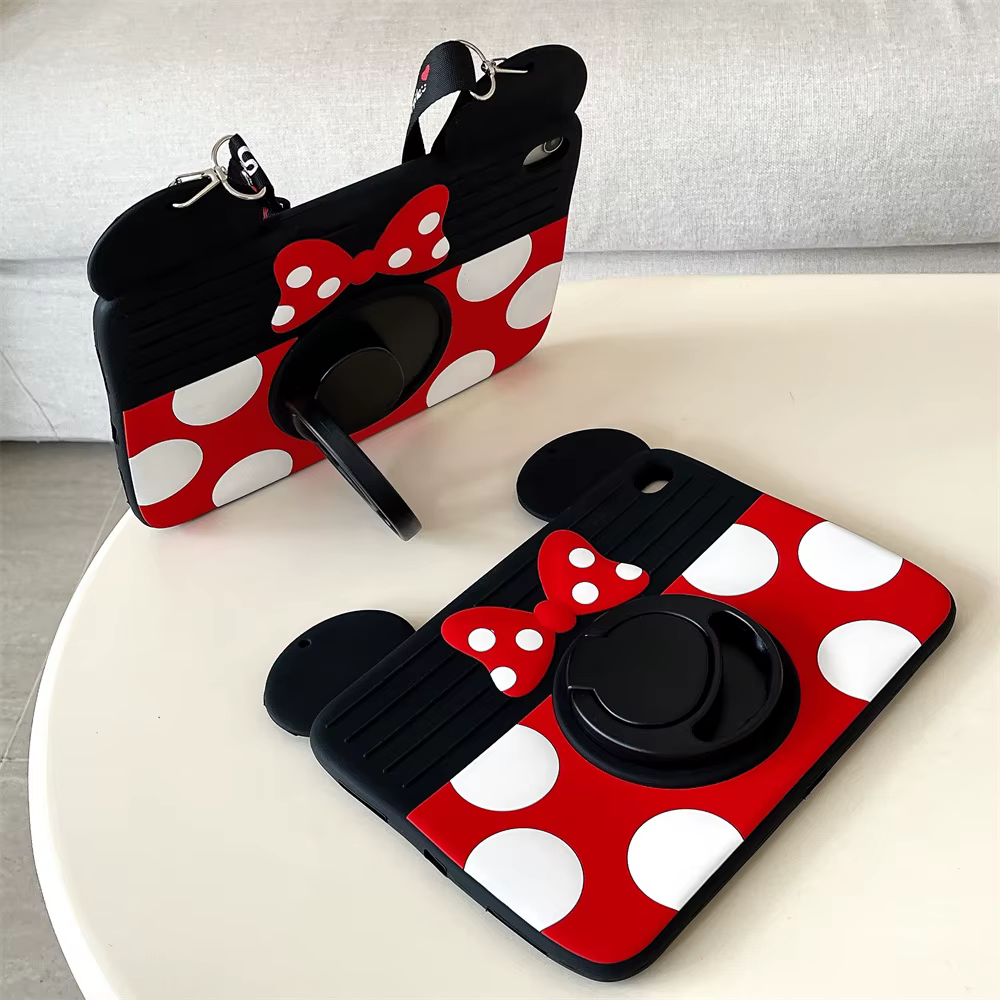 Pour Samsung Galaxy Tab A9 Plus 8.7 11onth X110 X210 mignon dessin animé Minnie Silicone tablette étui de protection enfants support tablette étui