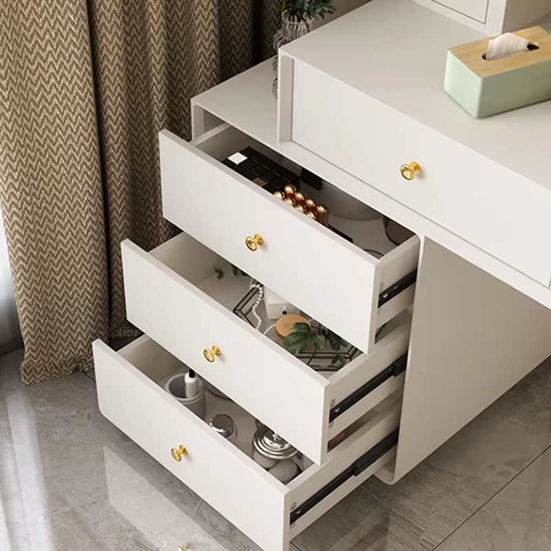 Ensemble de coiffeuse de luxe avec miroir, organisateur de vêtements, meuble de chambre à coucher