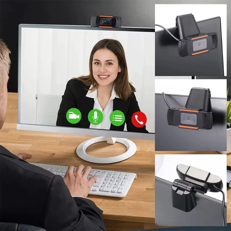 Mini Webcam HD 480/720/1080P USB avec microphone pour PC, ordinateur de bureau, gamer, webcast, appel vidéo, conférence, travail