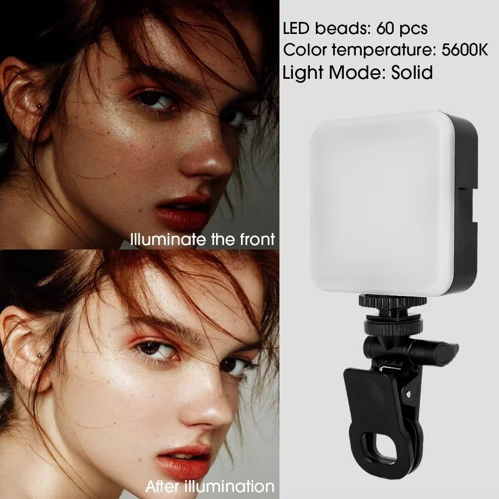 Mini lampe LED Portable pour Selfie, pour IPhone, Samsung, IPad, téléphone Portable, Clip pour ordinateur Portable, remplissage Flash, vidéo, Photo, lampe de photographie