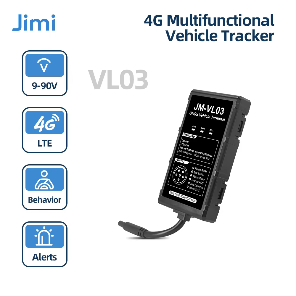 Traceur GPS 4G Mini Moto/Voiture Jimi VL03 avec Suivi en Temps Réel, Alerte Intelligente, Étanchéité, Analyse du Comportement de Conduite, Coupure à Distance et Application Gratuite