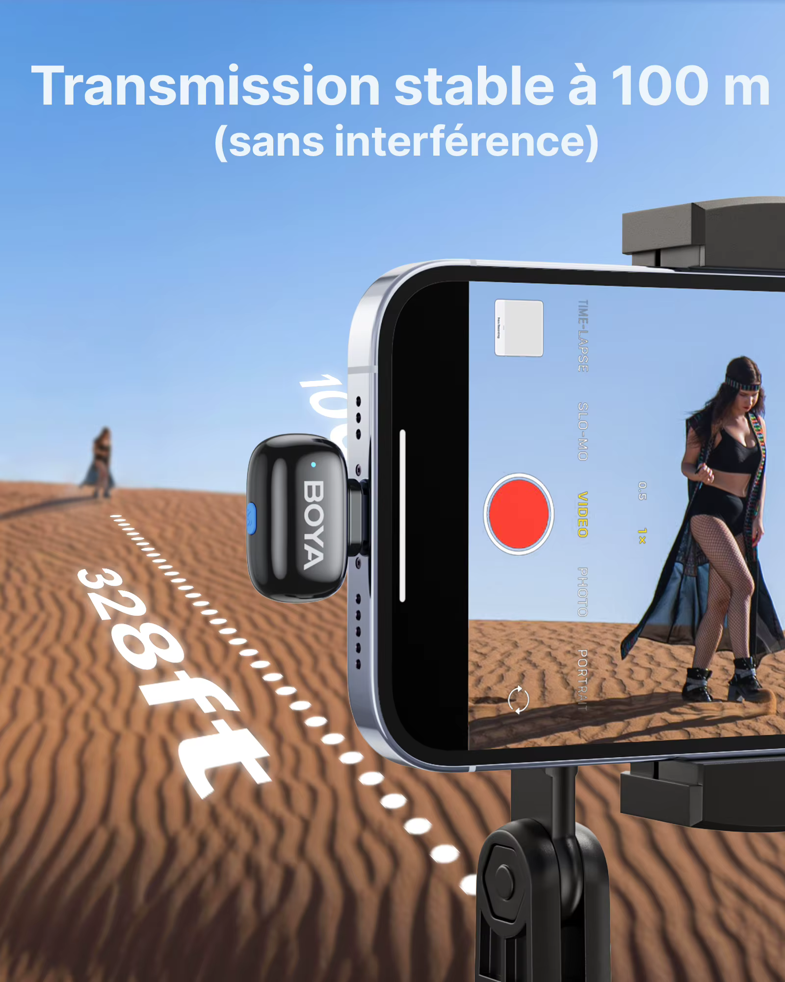 BOYA Mini 2 sans fil Lavalier revers Mini Microphone réduction du bruit pour iPhone 6-17 USB-C Android SmartPhone PC Streaming en direct