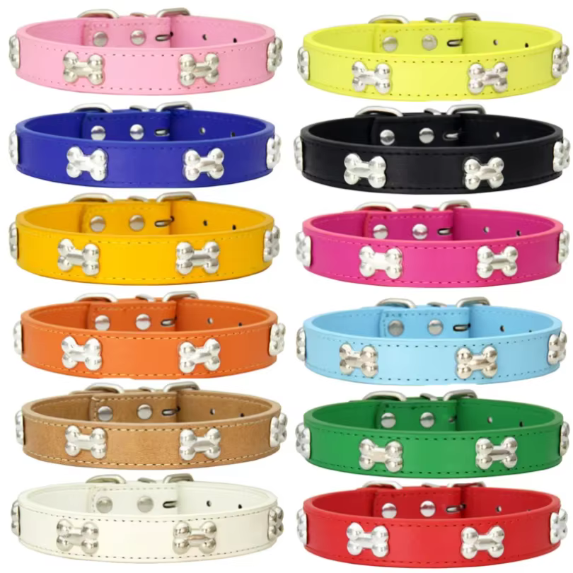 Colliers pour chiens en cuir durable, colliers pour chiots et pugs, pour petits et grands chiens, accessoires pour chats, collier pour petits chiens