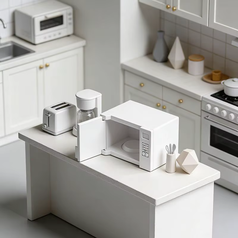 Four à micro-ondes miniature pour maison de poupée, appareil électroménager, décoration de cuisine, jouet de bricolage pour maisonnette