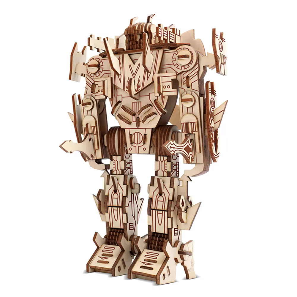 Kendo – Puzzle Robot 3D en bois, Kit de modèle de point stéréo fait à la main, jouet créatif de décoration pour la maison, pour garçons et adultes