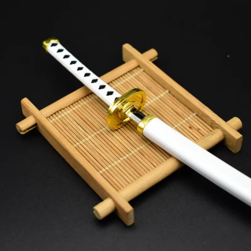 Katana en métal Roronoa Zoro de 25 cm, petit sabre, mini couteau ninja, One Piece, véritable katana japonais, sabre samouraï, jouet, cadeau anime