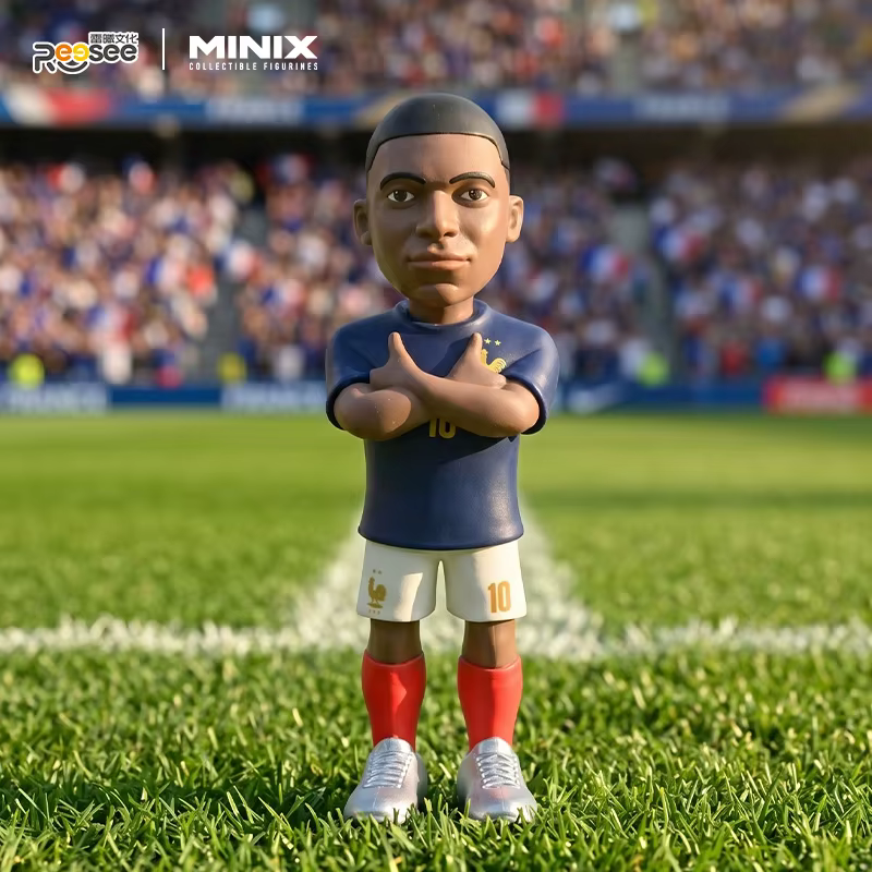 Figurines de collection Minix, série de stars du football Giant Club, Messi, Neymar, Fati, Suarez, Mbappé, modèles en PVC, figurines d'action, jouets pour les fans