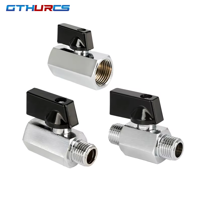 Mini robinet à tournant sphérique en laiton 1/8 "1/4" 3/8 "1/2" BSP fileté mâle à femelle compresseur d'air eau gazole vanne d'arrêt
