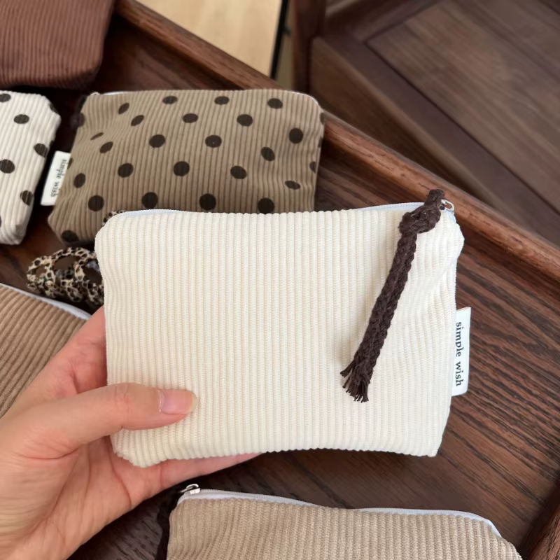 Mini sac à maquillage pour femmes, petite pochette à fermeture éclair, organisateur de cosmétiques rétro, sac de rangement, porte-monnaie