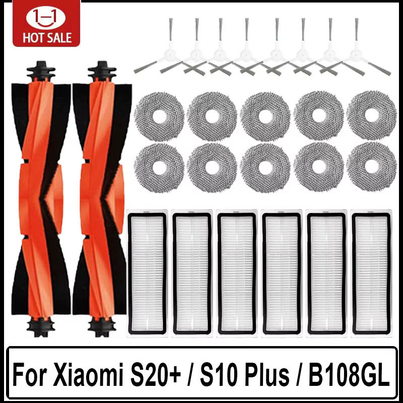 Pour Xiaomi Robot aspirateur S20 + / S10 Plus /S10 +/ B108GL / B105 / B108CN B113CN pièces accessoires filtre brosse latérale principale vadrouille