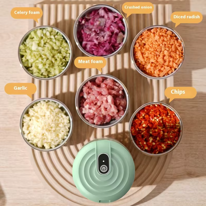 Mini hachoir à viande électrique 250 ml, machine à purée d'ail, hachoir à oignon, gingembre, piment, mixeur alimentaire de cuisine