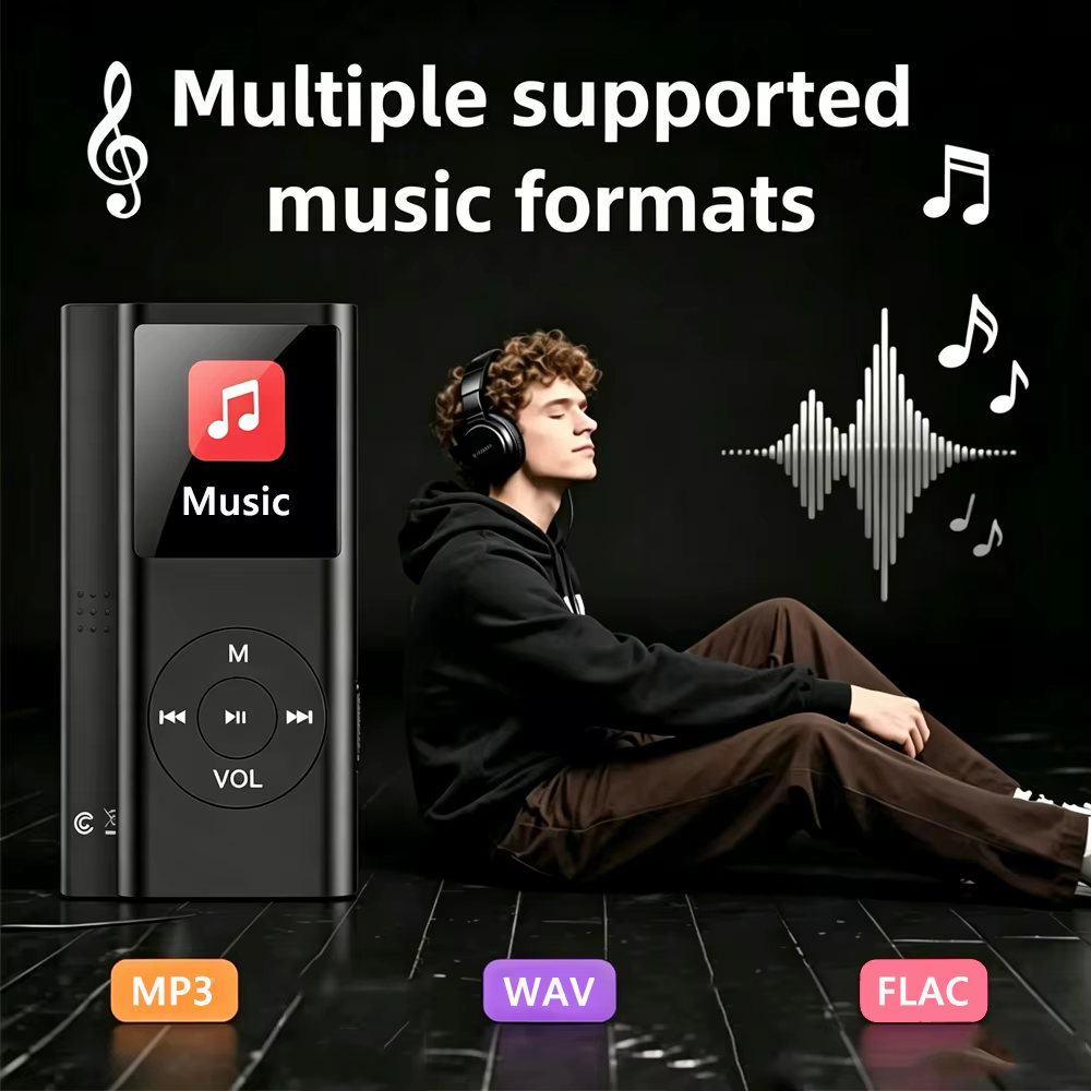 Lecteur MP3 Mini KEBIDU Portable avec Écran IPS HD, Radio FM, E-Books, Enregistrement, Musique HiFi Sans Perte, Bluetooth