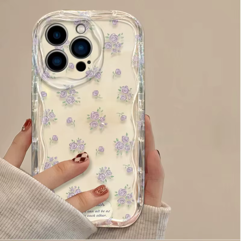 Coque de téléphone transparente en silicone motif rose fleurie colorée simple pour iPhone 17 16 15 14 13 12 11 Pro Max X XS XR 14 Plus 17Air