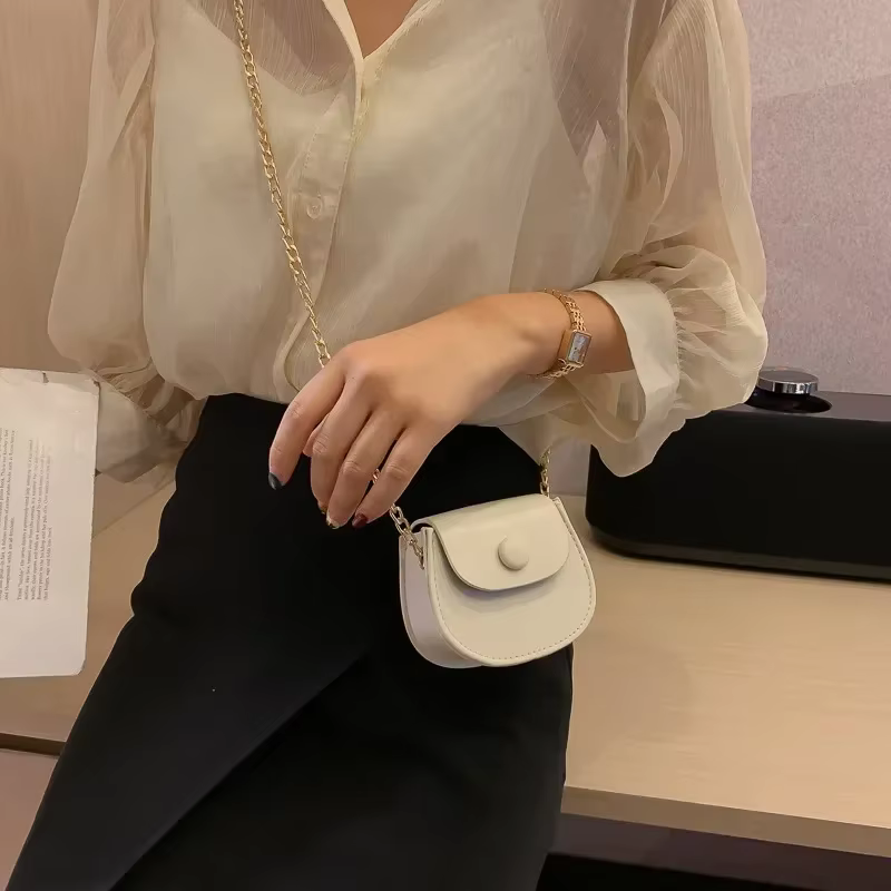 Mini sac à main solide pour femme, sac à bandoulière JOCrossbody, petit sac de rangement pour écouteurs et rouge à lèvres, sacs à main, étuis à la mode, nouveau