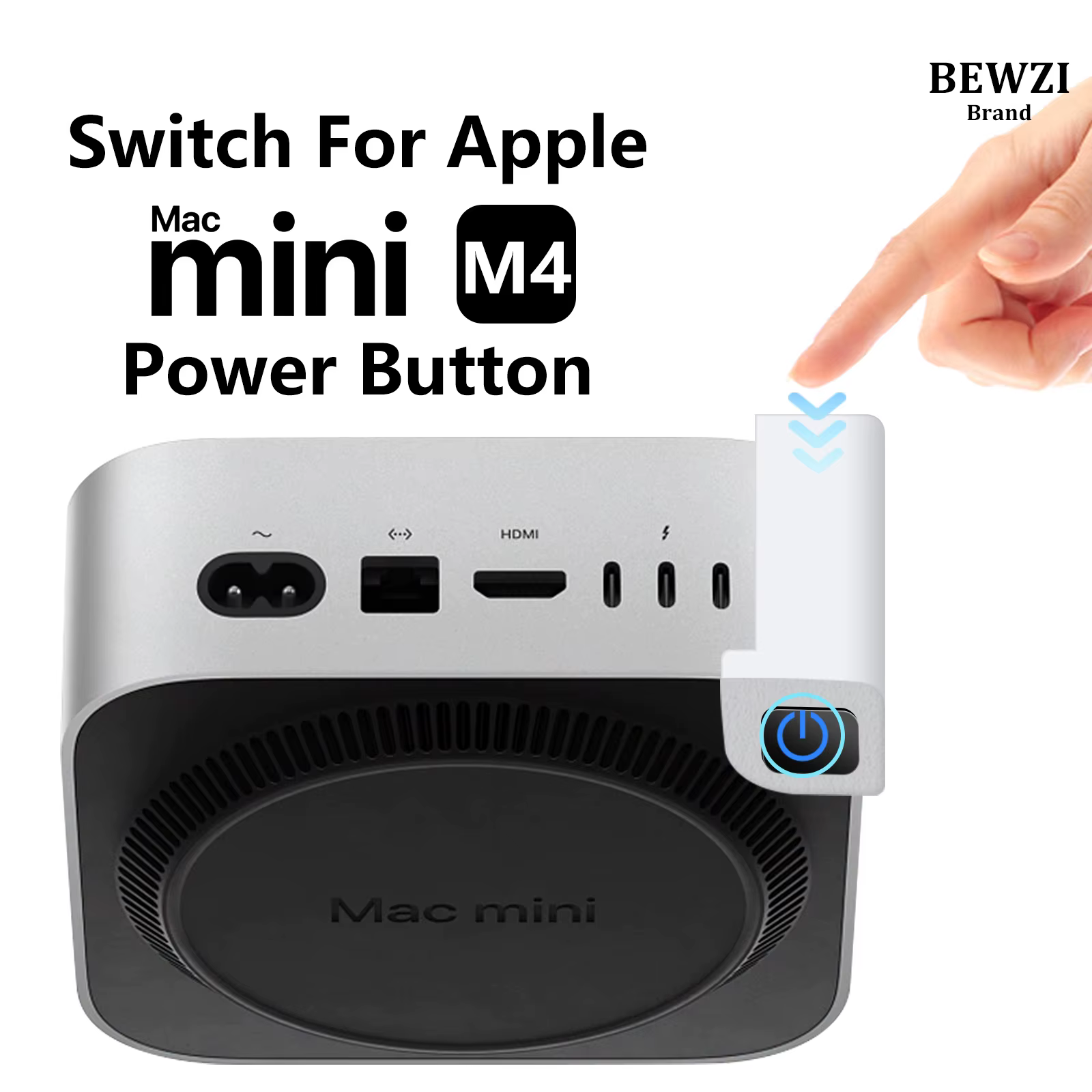 Interrupteur pour bouton d’alimentation MAC mini M4, interrupteur de bouton de connexion d’alimentation en matériau ABS pour Apple MAC Mini M4 Interrupteur Bouton Accessoire