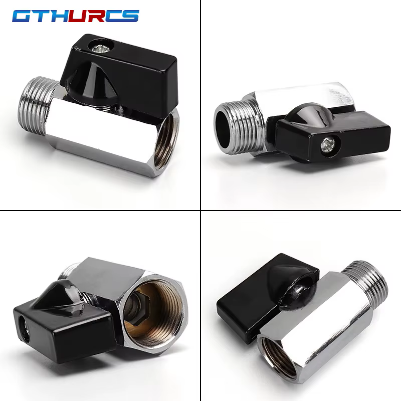Mini robinet à tournant sphérique en laiton 1/8 "1/4" 3/8 "1/2" BSP fileté mâle à femelle compresseur d'air eau gazole vanne d'arrêt