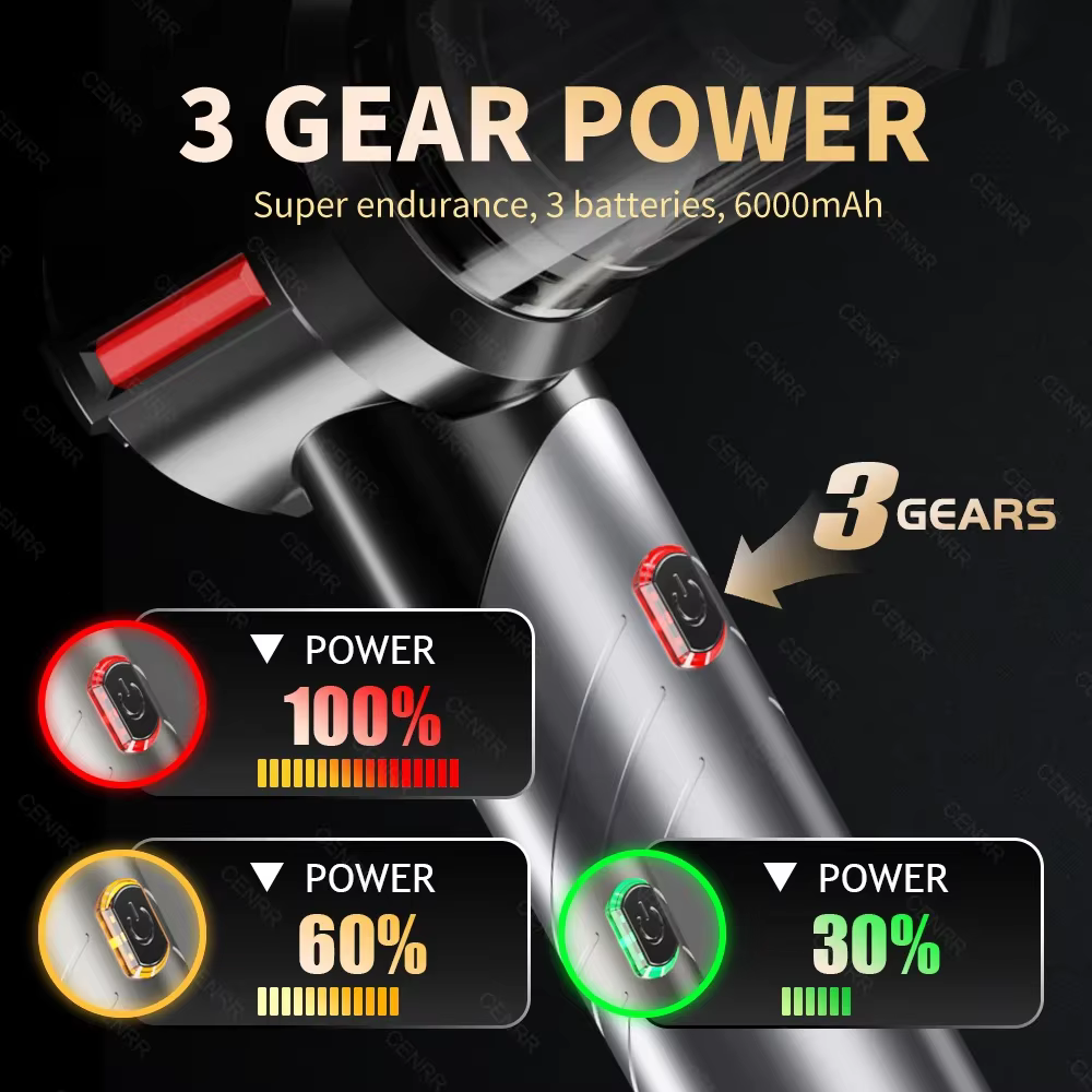 CENRR Aspirateur de voiture haute pression portable sans fil, mini aspirateur à main à forte aspiration pour voiture et usage domestique