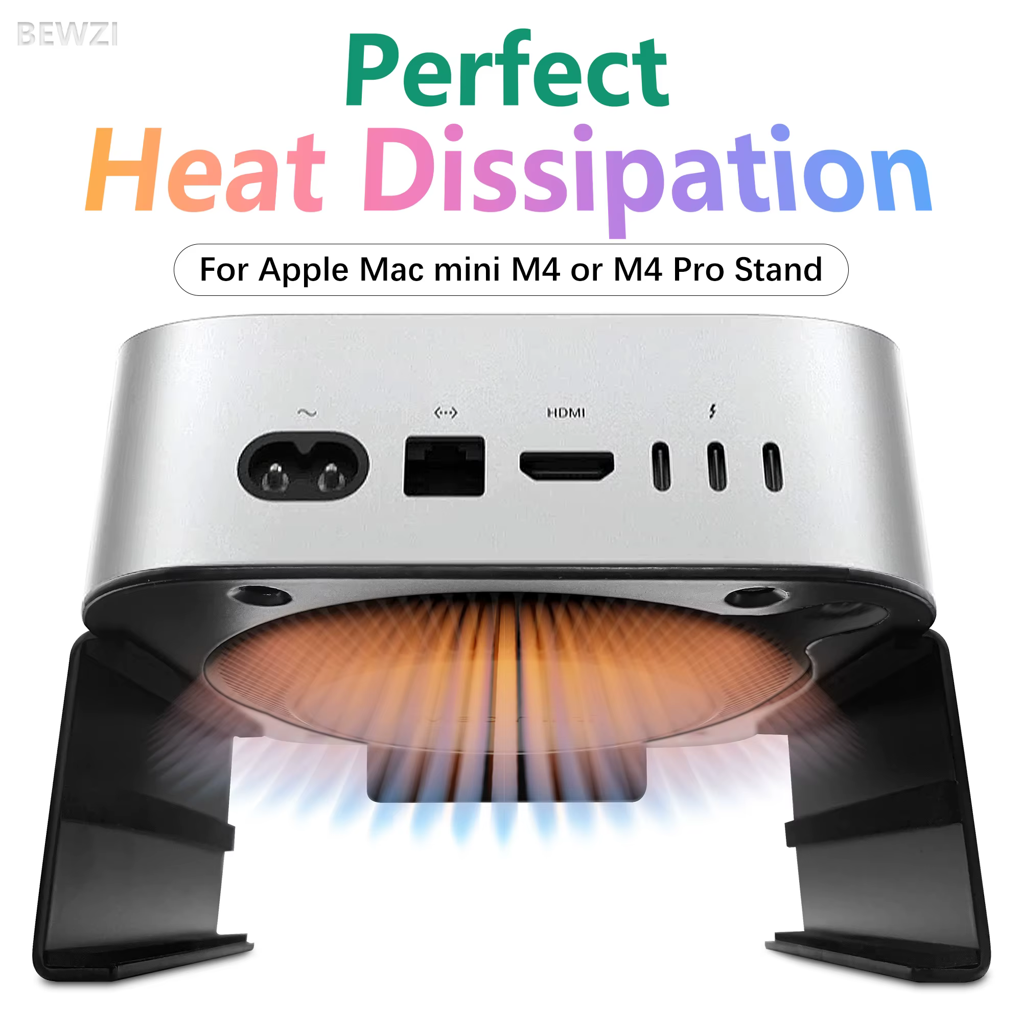 Support pour Mac Mini M4 / M4 Pro, adapté à une utilisation murale et sur bureau. Support pour Mac Mini M4 : Améliore le refroidissement et l'expérience des boutons