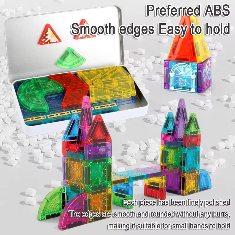 Mini blocs magnétiques de voyage pour enfants, jouets de construction magnétiques, boîte en fer portable, jouet sensoriel préscolaire STEM, cadeau