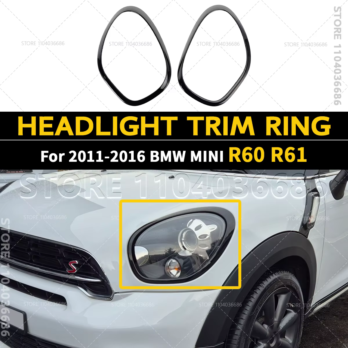 Pour 2011-2016 R60 R61 BMW MINI Cooper Countryman Paceman garniture de phare anneau lunette 51139801573/574, 51139813823/824