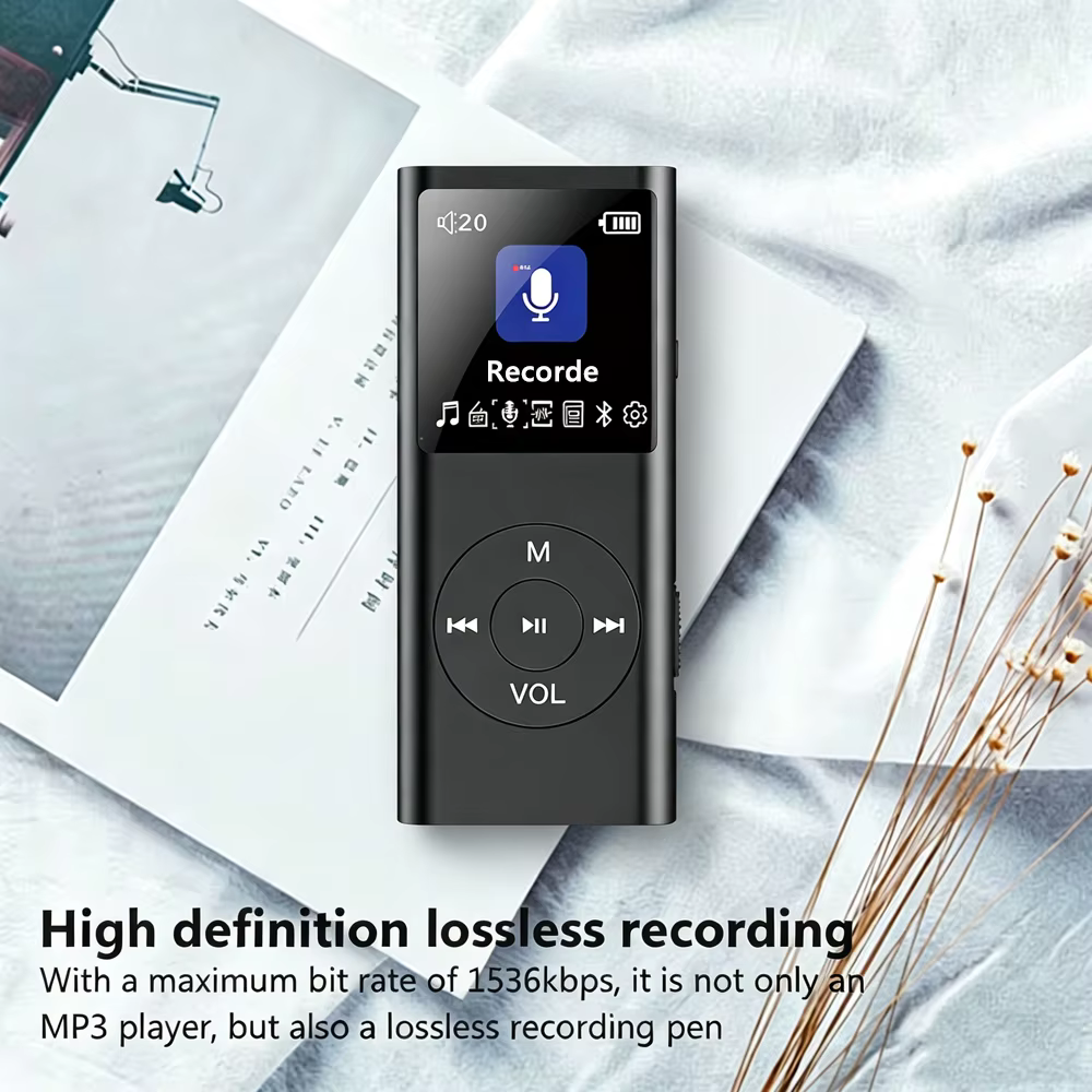 Lecteur MP3 Mini KEBIDU Portable avec Écran IPS HD, Radio FM, E-Books, Enregistrement, Musique HiFi Sans Perte, Bluetooth