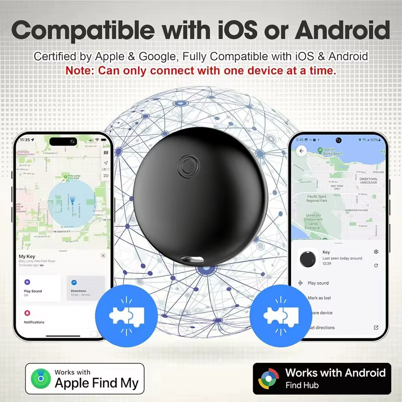 Mini traceur GPS caché avec étui magnétique – Localisateur anti-perte pour voiture, portefeuille, animal de compagnie, compatible avec iOS Find My et Google Find Hub