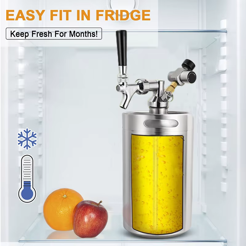Fût de bière Growler, mini fûts de baril de bière artisanale, récipient portable pour barbecue, fête de brassage, 2L, 3,6 L, 4L, 5L