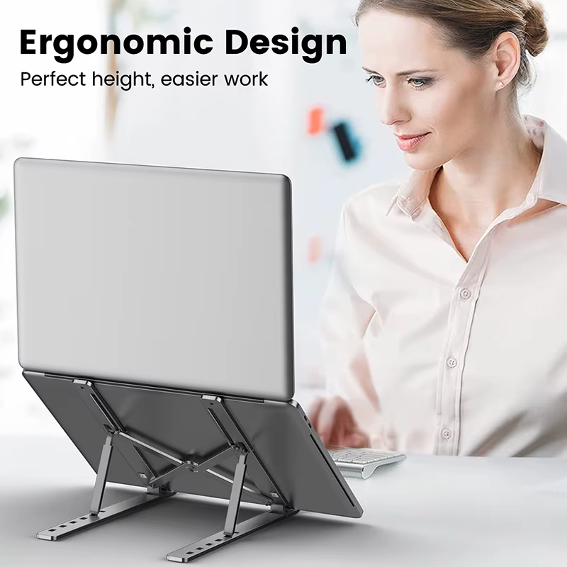 Support d'ordinateur Portable en alliage d'aluminium, réglable et pliable, pour ordinateur Portable, support de levage et de refroidissement, antidérapant
