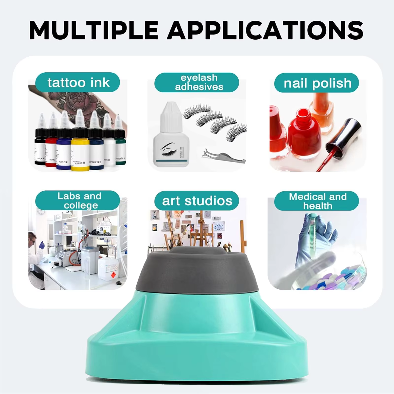 Mini mélangeur vortex pour encre de tatouage, agitateur de pigment pour vernis à ongles, pour artistes tatoueurs, techniciens PMU, usage en salon, prise US/EU