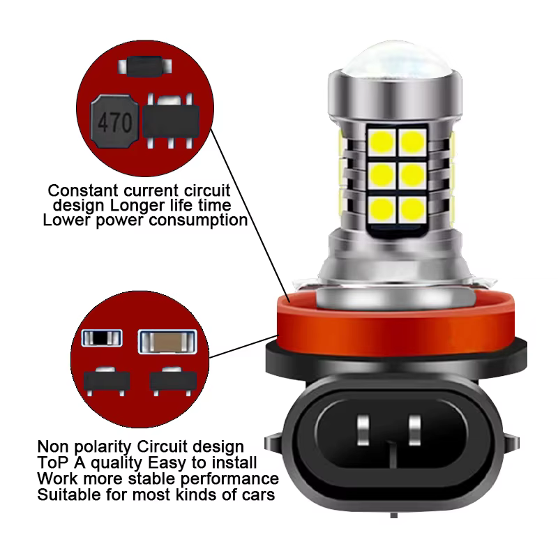 2 ampoules antibrouillard avant LED, accessoires pour Fiat 500 500C 500L 500X 2007-2018 2007 2008 2009 2010 2011 2012 2013 2014 2015 2016