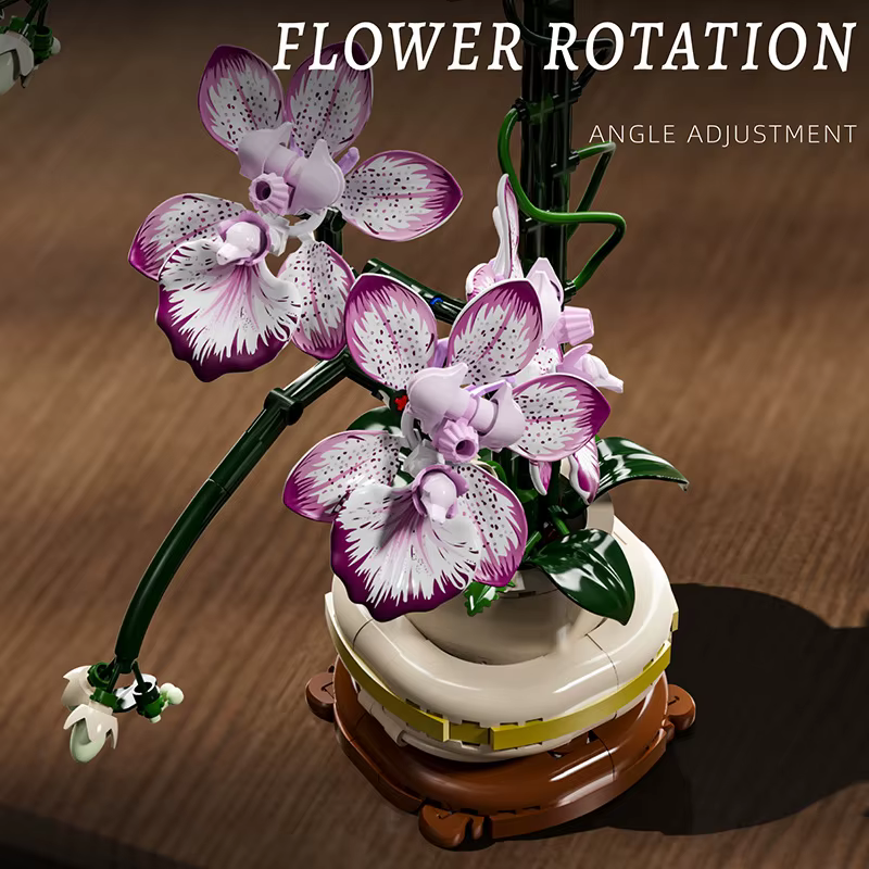Blocs de construction de plantes en pot, orchidée créative, Cymbidium, fleurs éternelles, Simulation Phalaenopsis, briques à monter soi-même, jouets, cadeau de saint-valentin