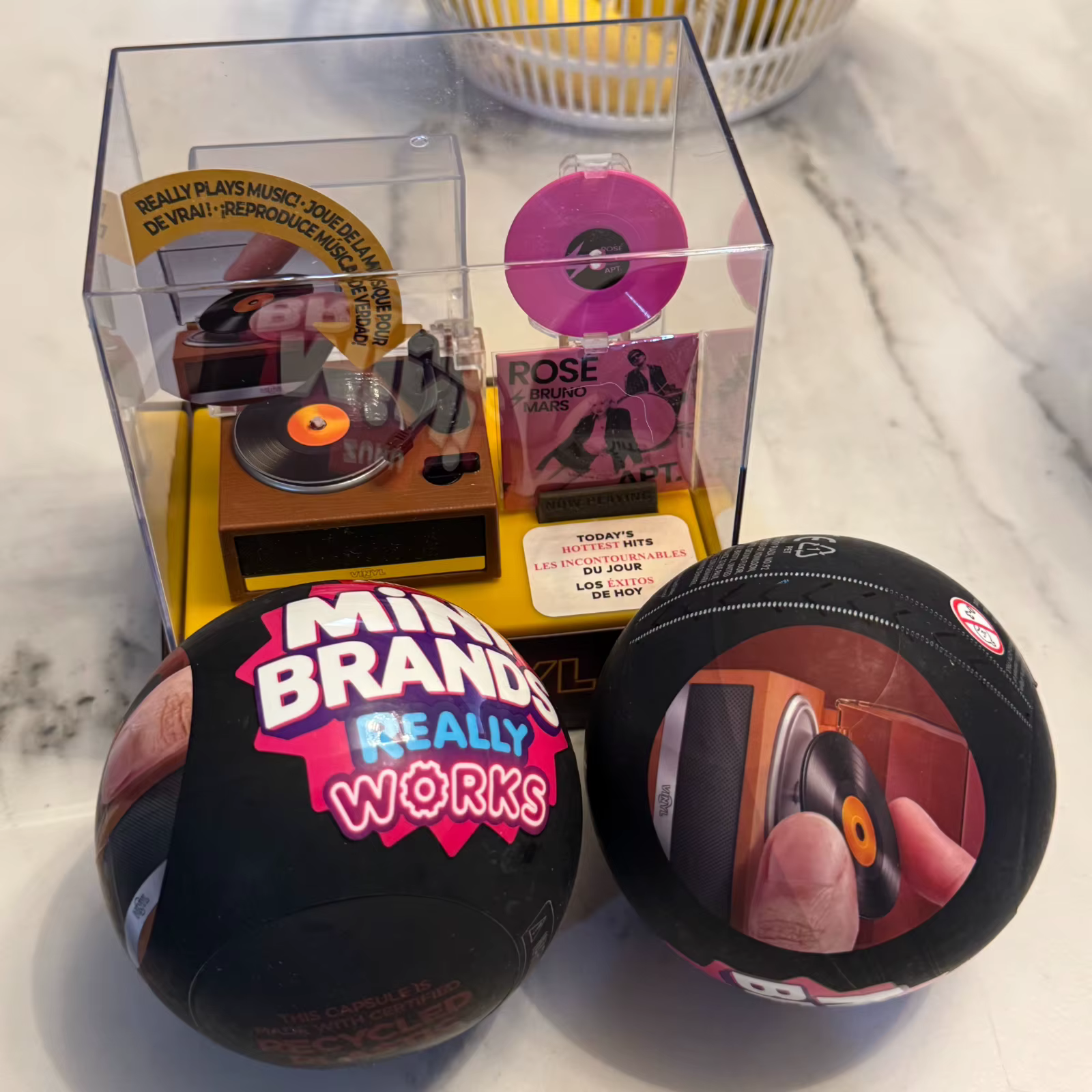 Mini Brands Vinyl Really Works Surprise Ball Blind Box Collection Record Player Plays Music Miniature Turntable Mystery Box Toy